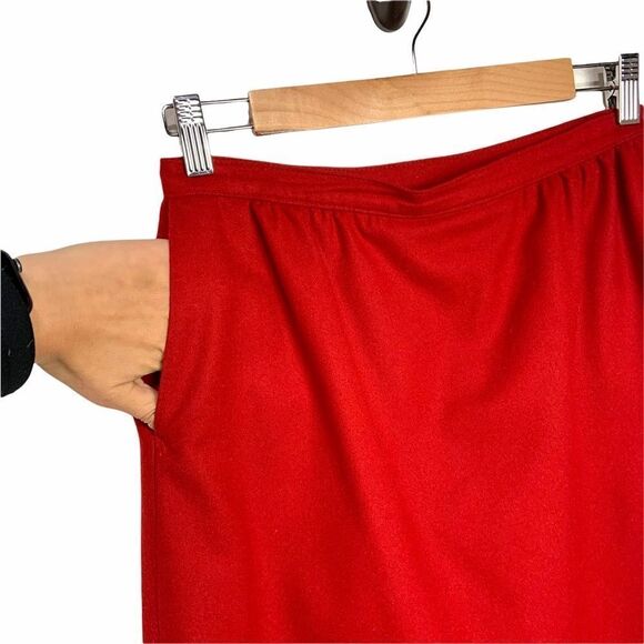 Vintage Pendleton Red Hi-Rise Wool Skirt (R22) - Picture 3 of 7